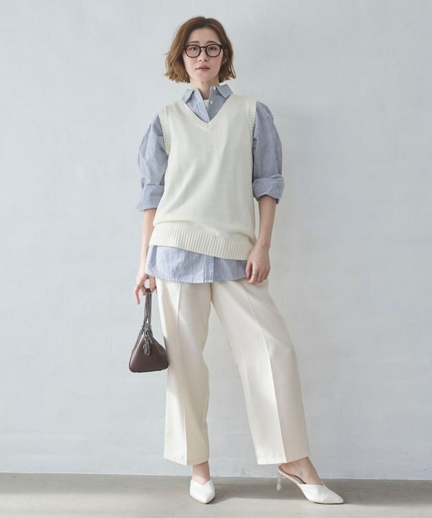 WEGO 【2026春夏】ベーシックニットベスト オフホワイト