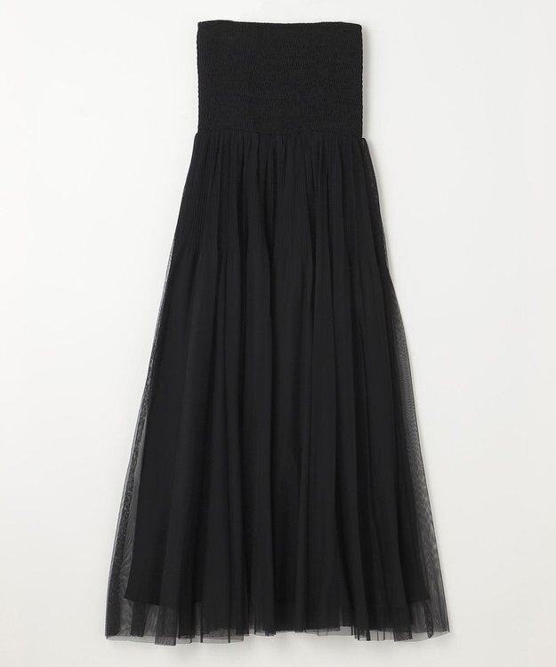 GRACE CONTINENTAL プリーツコンビベアワンピース ブラック