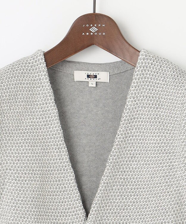 JOSEPH ABBOUD 【キングサイズ・清涼感】洗える！ストローヤーンニット ベスト ライトグレー系