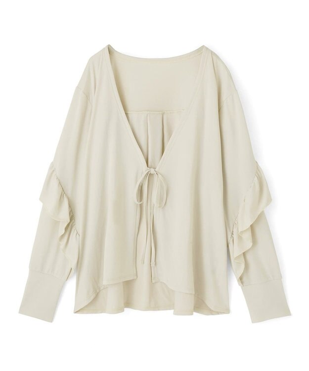 San-ai Resort（三愛水着楽園） 【UPF50＋】　フリル羽織り　M　　【San-ai Resort（サンアイリゾート）】 オフホワイト