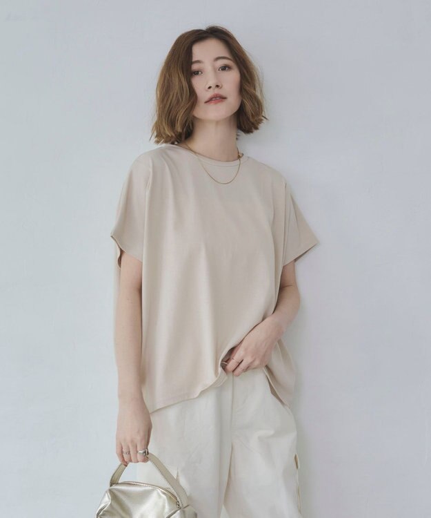 WEGO 【2026春夏新作】接触冷感フレンチスリーブT ベージュ