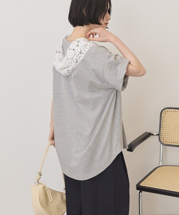 AMERICAN HOLIC PORTLAND裾ラウンドTシャツ Light Gray Mixture