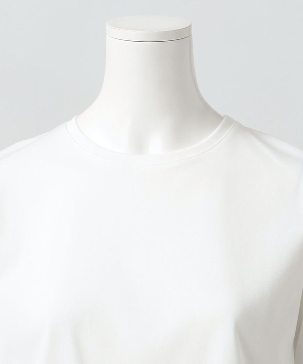 23区 【エステータ】スーピマコットン プレミアムジャージー 半袖クロップド丈Tシャツ ホワイト系