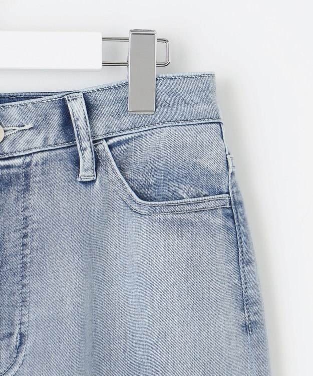 自由区 L 【19号サイズまで展開】ウスカルデニムダーツカーブ パンツ ライトインディゴ