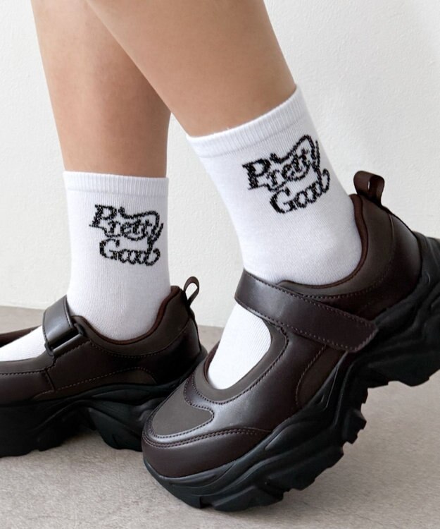 WEGO ラメロゴソックス ホワイト