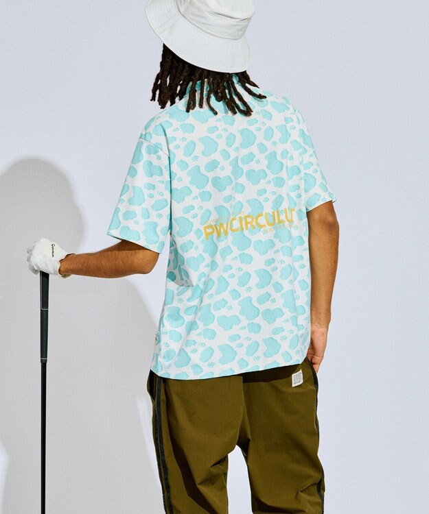 PW CIRCULUS 【UV遮蔽率99.5%  UVカット/速乾/ストレッチ】【MEN】アニマルドットポケットモックT ゴルフ ブラック系5