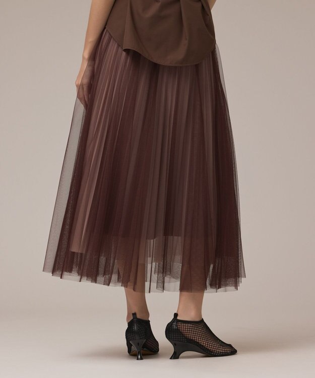 GRACE CONTINENTAL チュールリバーシブルスカート ブラウン