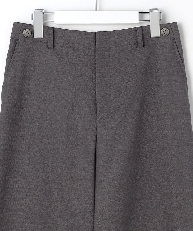 J.PRESS LADIES L FLAXASAオックス ワイド ストレート パンツ チャコール系