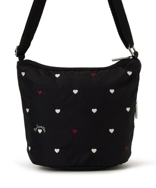 LeSportsac MINI BUCKET SHOULDER BAG/レッド/ホワイトハートEMB レッド/ホワイトハートEMB