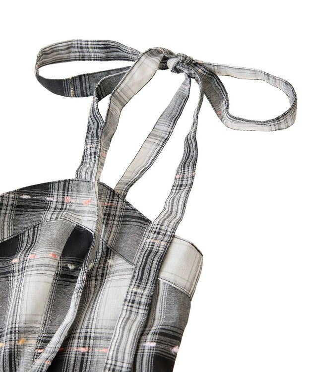 earth music&ecology チェックパターンバルーンキャミビスチェ Black