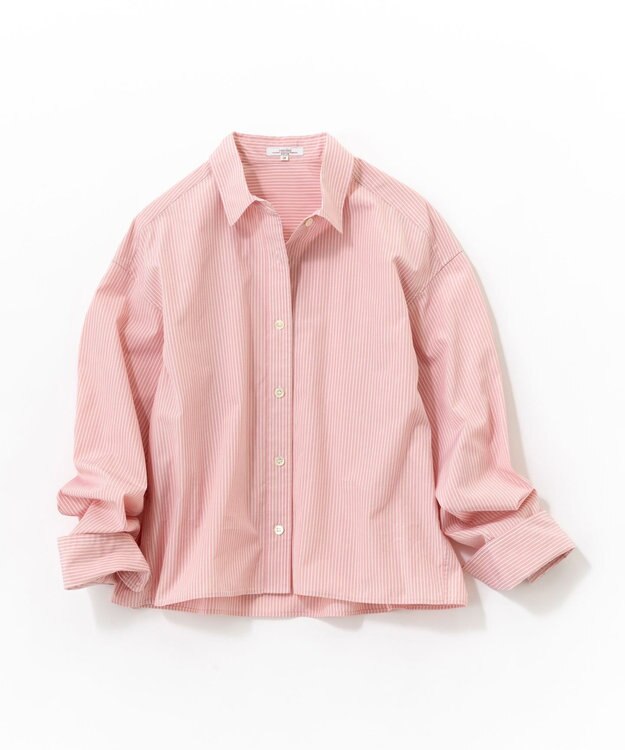 23区 【Oggi4月号掲載/洗える】CANCLINI クロップド シャツ [WEB限定]ピンクストライプ