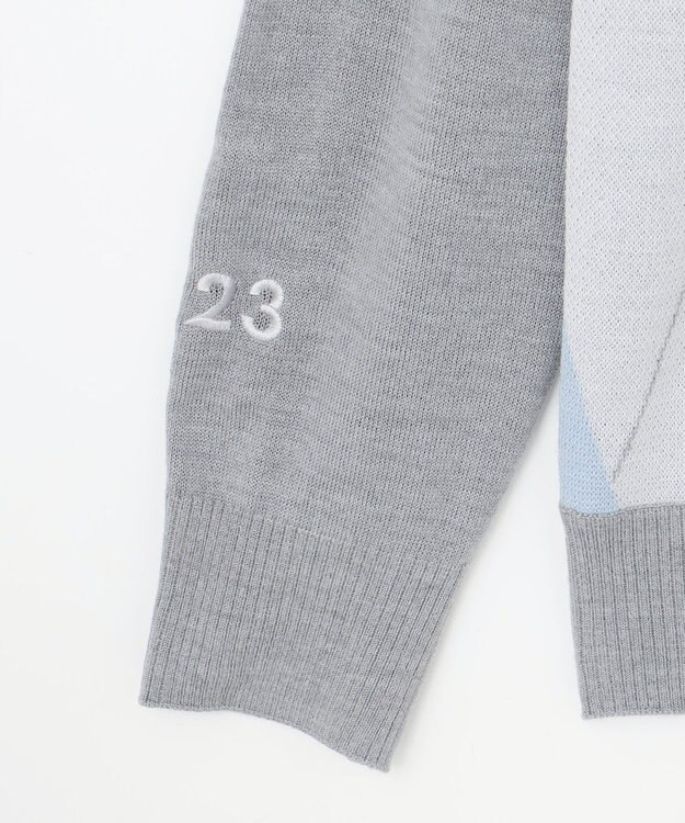 23区GOLF 【MEN】【ウォッシャブル】ウールブレンド アーガイル ニット ライトグレー系5