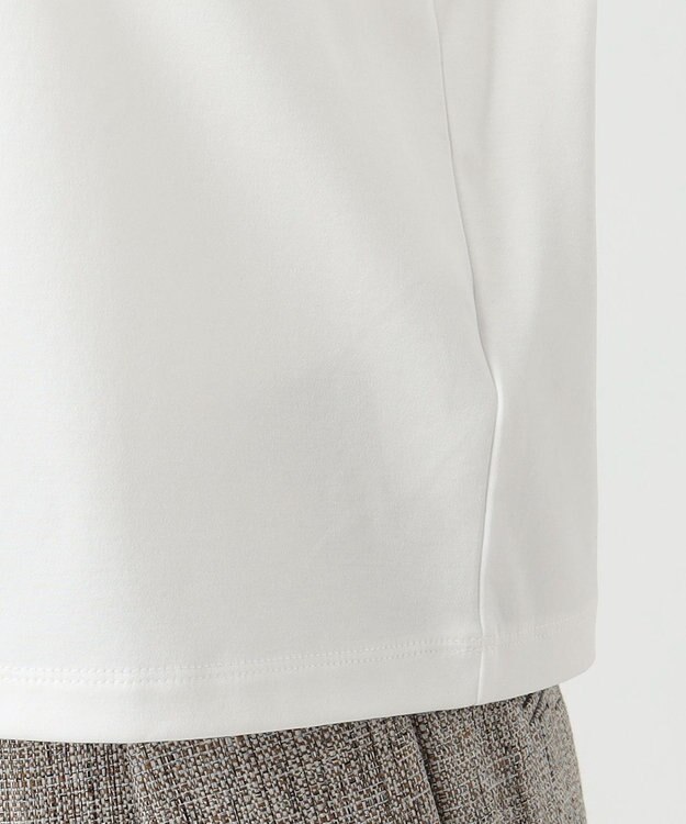 23区 【エステータ】スーピマコットン プレミアムジャージー 半袖クロップド丈Tシャツ ホワイト系