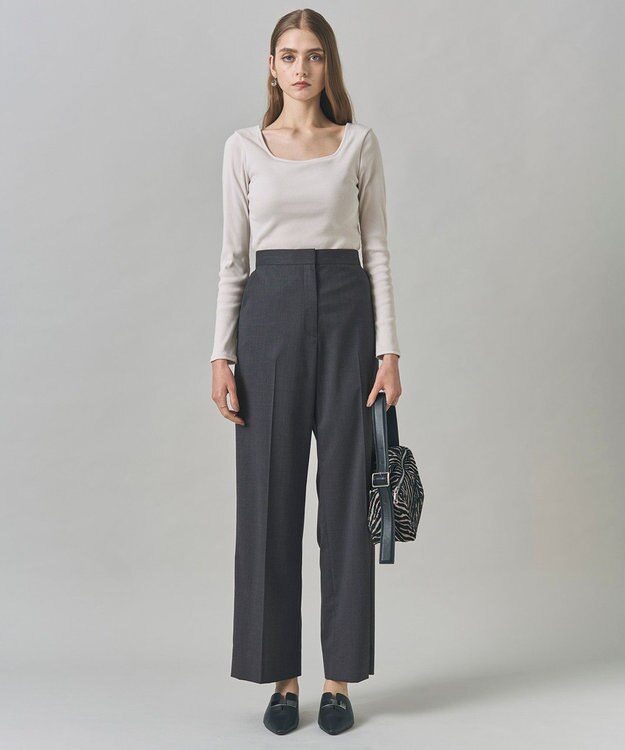 ICB 【洗える】【OUR WACOAL コラボ】カップイン スクエアネックロングTシャツ トープ系