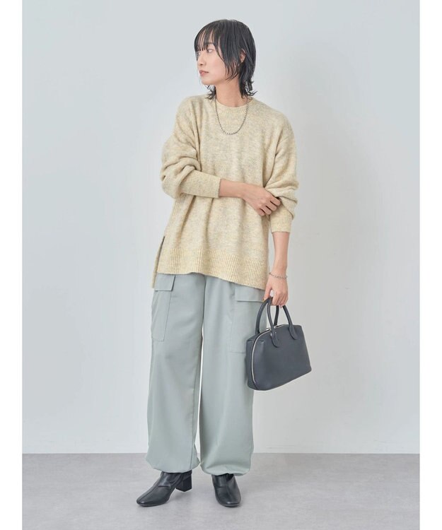 Green Parks ラメ糸ミックスニットプルオーバー Yellow