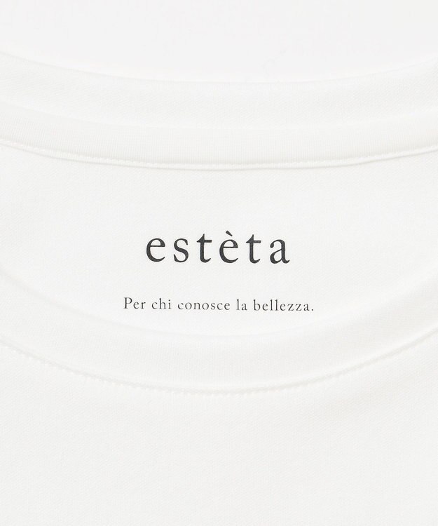 23区 【エステータ】スーピマコットン プレミアムジャージー 半袖クロップド丈Tシャツ ホワイト系