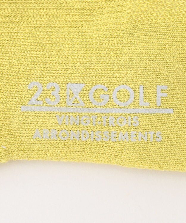 23区GOLF 【MEN】 12センチ丈 ロゴソックス 黄緑系