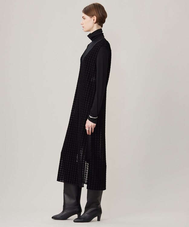 ICB L ハウンドトゥースフロッキーレース ワンピース ブラック系