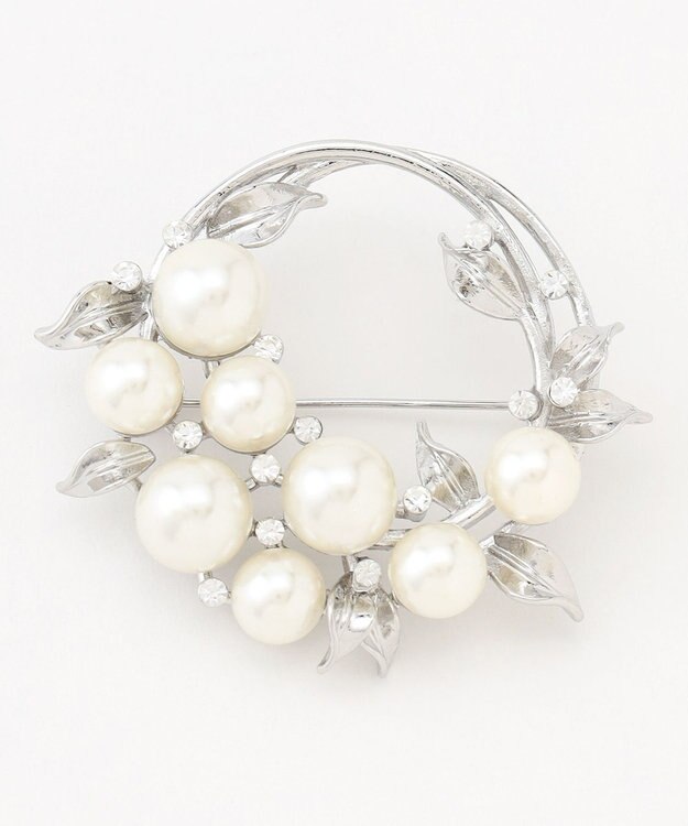 ANY SIS ドロップパール調 ブローチ シルバー