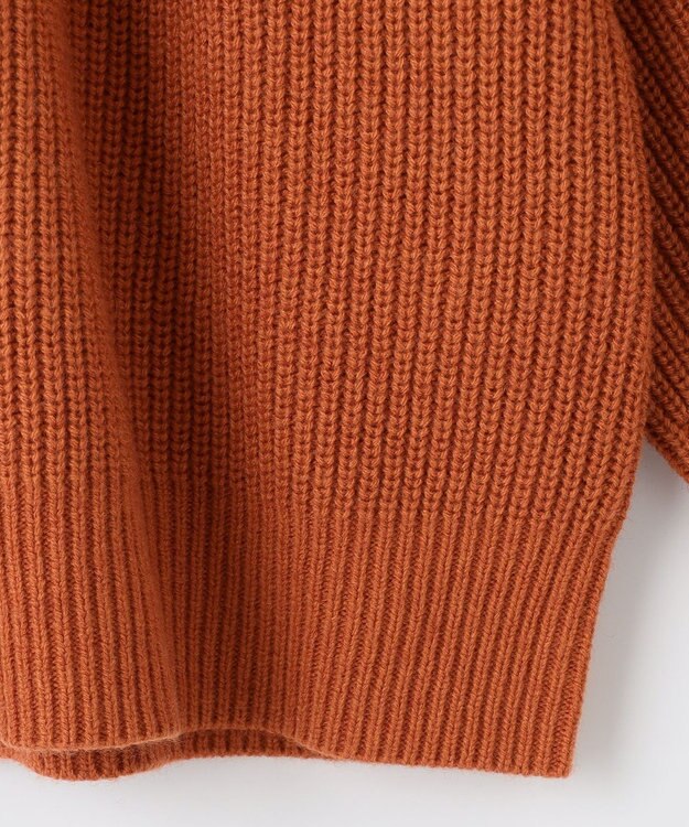 ANY 【洗濯機可】ウールブレンドクロップドニット オレンジ