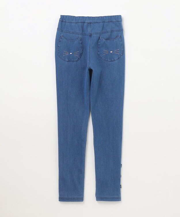 ANY KIDS カット デニム パンツ ブルー