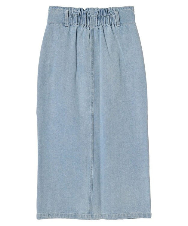 earth music&ecology ボタンナローデニムスカート Light Indigo