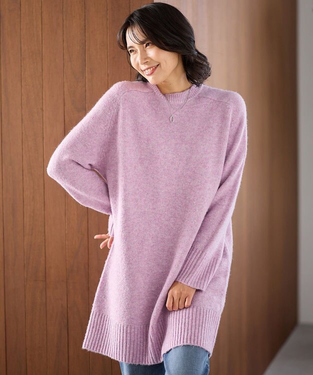 ANY L ニットチュニック ラベンダー