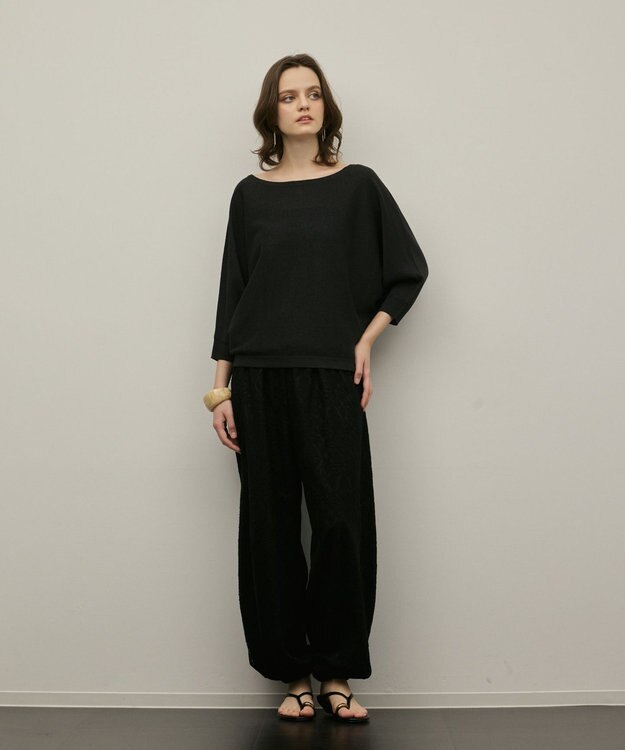 GRACE CONTINENTAL ドルマンニットトップ ブラック