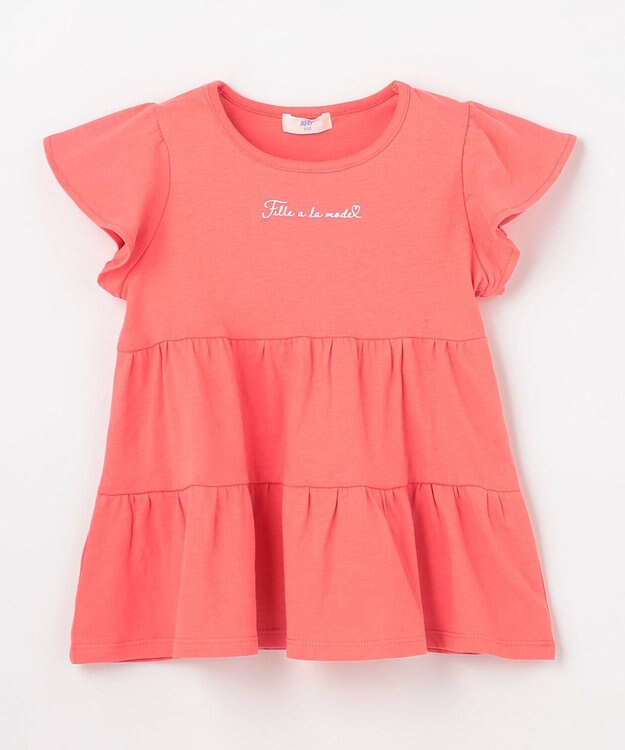 ANY KIDS 【綿100%/接触冷感】ひんやり ティアードチュニック コーラル