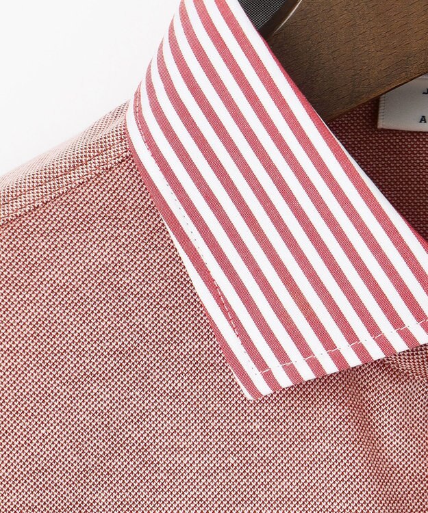 JOSEPH ABBOUD 【速乾 / お手入れ簡単】 猛暑に最適！シャンブレーポロシャツ レッド系