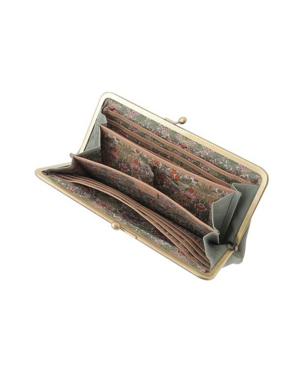 genten アンティーコ×LIBERTY 口金長財布 ユーカリ