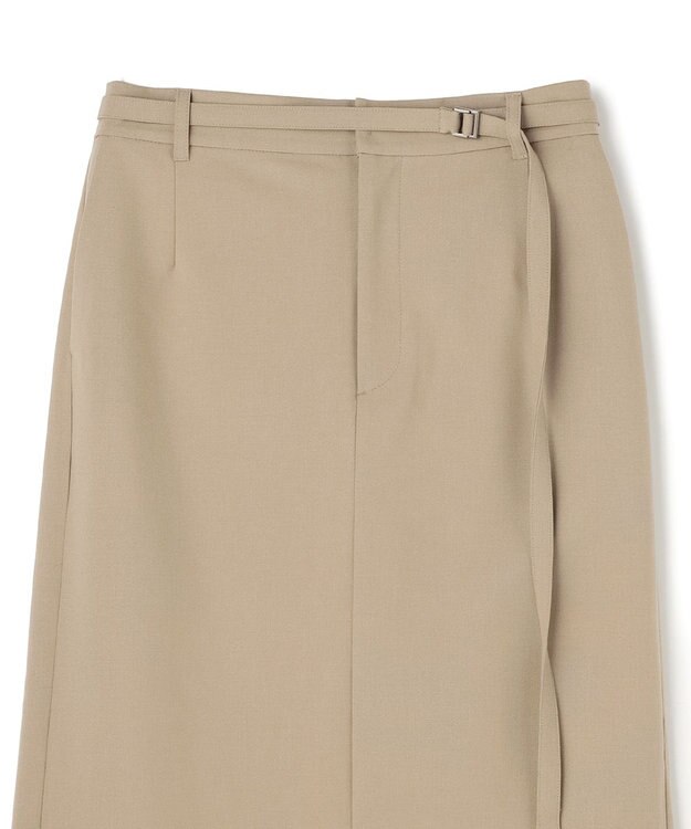 UNFILO L ウールライク Iラインスカート ベージュ