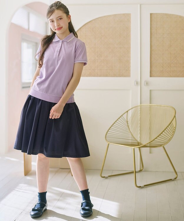 組曲 KIDS 【150-170㎝】 カノコポロシャツ ラベンダー