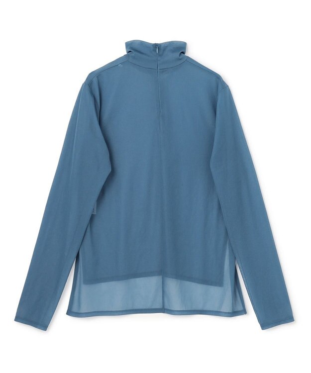 uncrave トリコットシフォン タートルトップス サックス