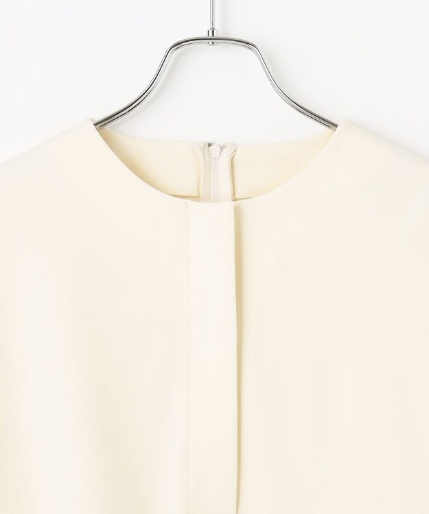 #Newans 【セレモニーにも】＜亀恭子さんコラボ＞下から着られちゃう！シュシュ付き2WAYカフスブラウス アイボリー系