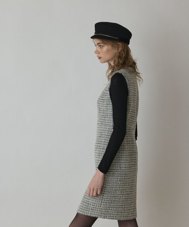 GRACE CONTINENTAL ツイードタイトワンピース ホワイト