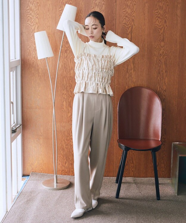 earth music&ecology シャーリングビスチェ Ivory