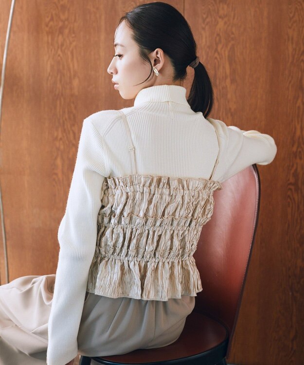 earth music&ecology シャーリングビスチェ Ivory