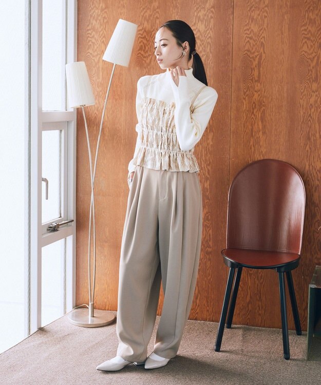 earth music&ecology シャーリングビスチェ Ivory