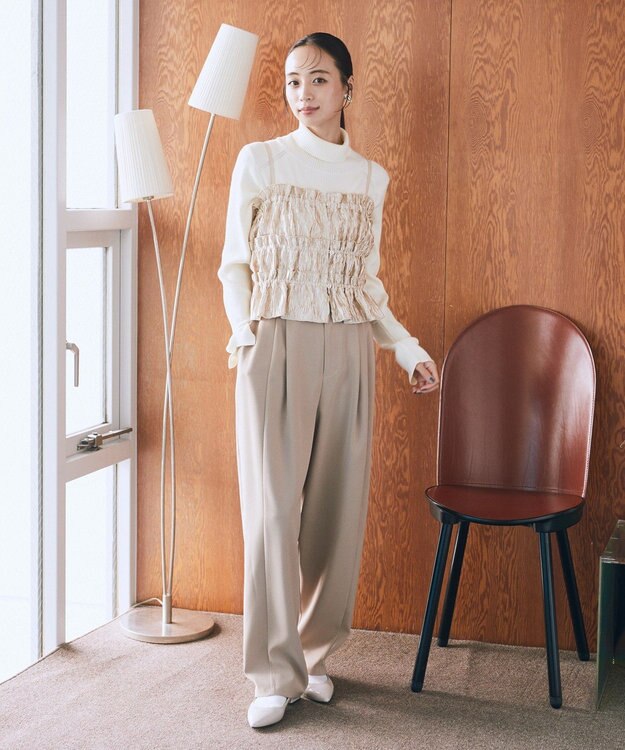 earth music&ecology シャーリングビスチェ Ivory