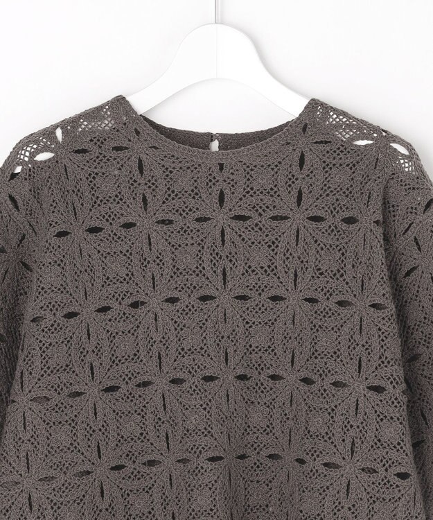 自由区 エンブロイダリー ニット ブラウン