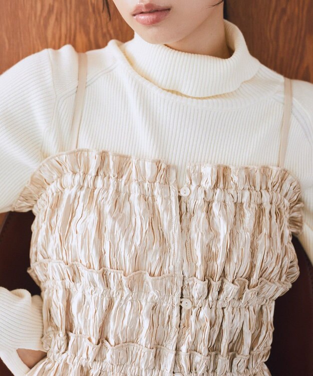 earth music&ecology シャーリングビスチェ Ivory