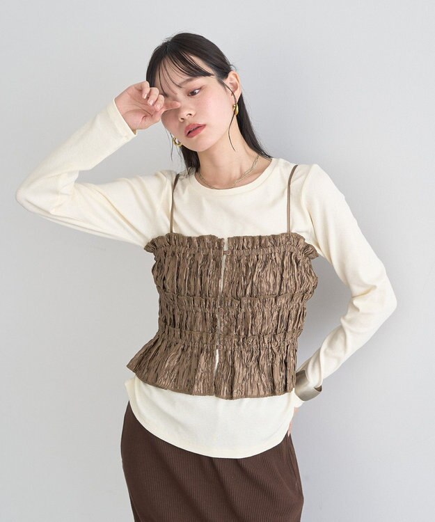 earth music&ecology シャーリングビスチェ Mocha