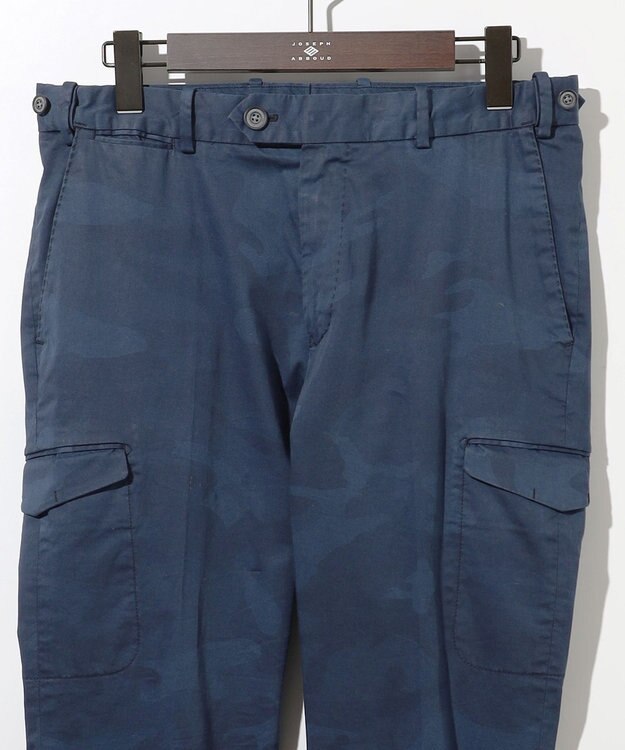 JOSEPH ABBOUD 【イタリア素材/製品染め/ウエストも伸びる!】迷彩ガーメンドダイ パンツ ダルブルー系7