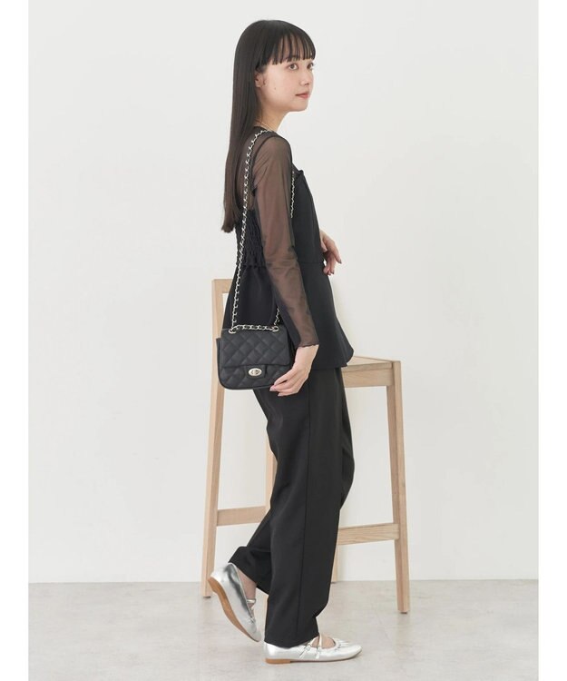 earth music&ecology テーパードパンツ Black