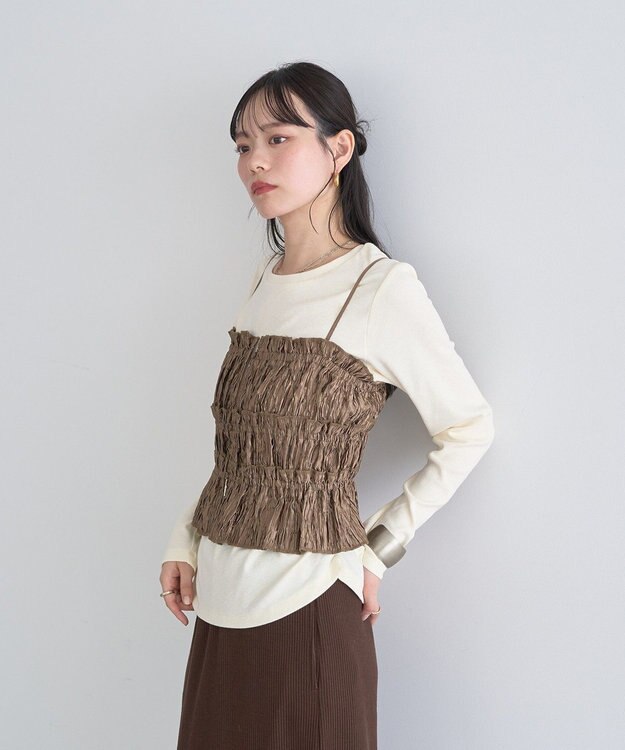 earth music&ecology シャーリングビスチェ Mocha