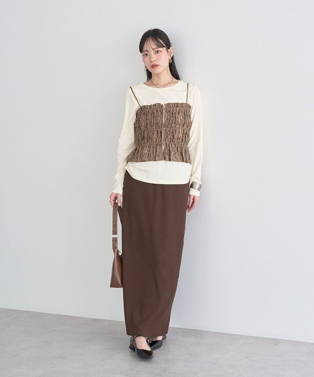 earth music&ecology シャーリングビスチェ Mocha