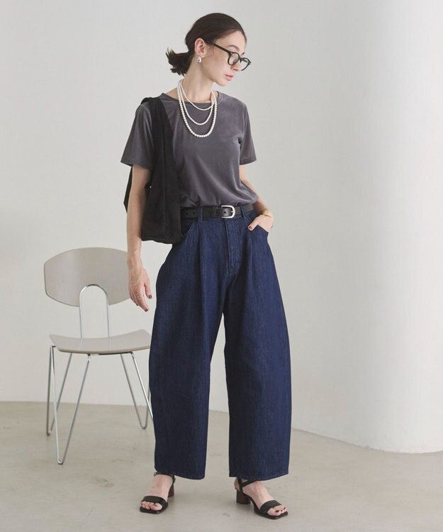 WEGO 【ANGIE VINTAGE】シアーベロアTシャツ グレー