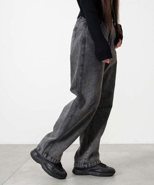 WEGO 【キッズITEM】イージーバレルレッグデニムパンツ（JUNIOR） デニムブラックソノタ