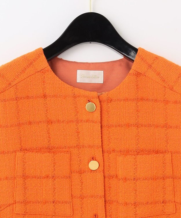 GRACE CONTINENTAL ツイードミニワンピース オレンジ